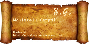 Wohlstein Gergő névjegykártya